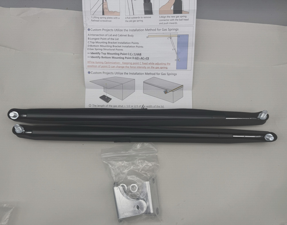 25 inch 55lb/245N Gas Strut Shock Spring Lift Support for Heavy Duty Lid RV READ